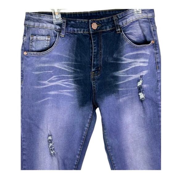 Junbaoss Purple Ombré Distressed Skinny Jeans Size 34 - Picture 9 of 13